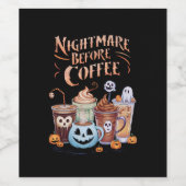 Étiquette Pour Bouteilles De Vin Nightmare avant café Citrouille épice Halloween (Étiquettes simples)