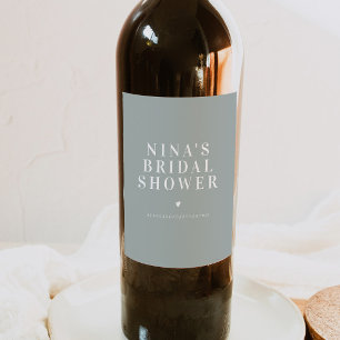 Étiquette Pour Bouteilles De Vin NINA Minimaliste Bohème Vert Sauge Mariage