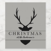 Étiquette Pour Bouteilles De Vin noël à la... rustique, boisé, cerf (Étiquettes simples)