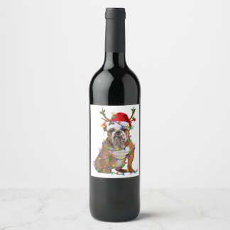 Étiquette Pour Bouteilles De Vin Noël amusant Père Noël lutte Noël Noël