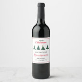 Étiquette Pour Bouteilles De Vin Noël Arbre Grossesse Faire-part Parents (Devant)