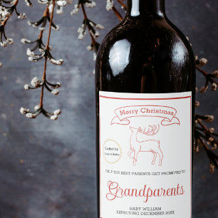 Étiquette Pour Bouteilles De Vin Noël Baby Faire-part Grand-Parent Créé Par
