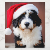 Étiquette Pour Bouteilles De Vin Noël Bernedoodle (Étiquettes simples)