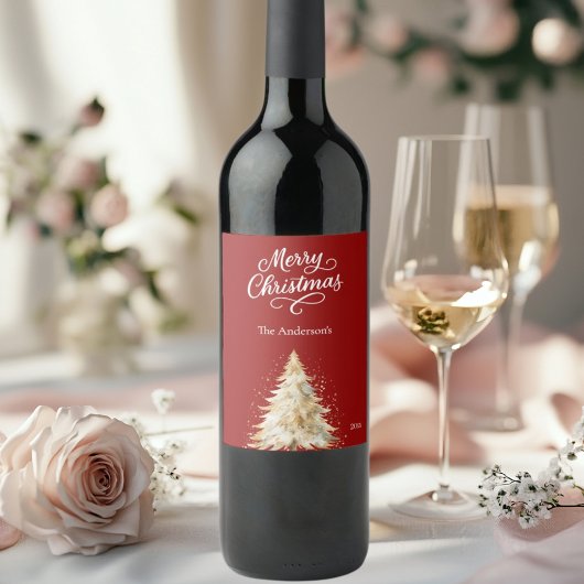 Étiquette Pour Bouteilles De Vin Noël blanc et neige