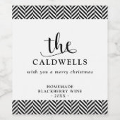 Étiquette Pour Bouteilles De Vin Noël blanc maison (Étiquettes simples)