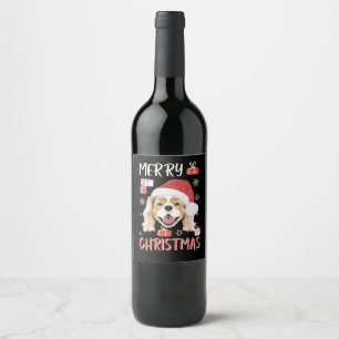 Étiquette Pour Bouteilles De Vin Noël Cavalier King Charles Spaniel