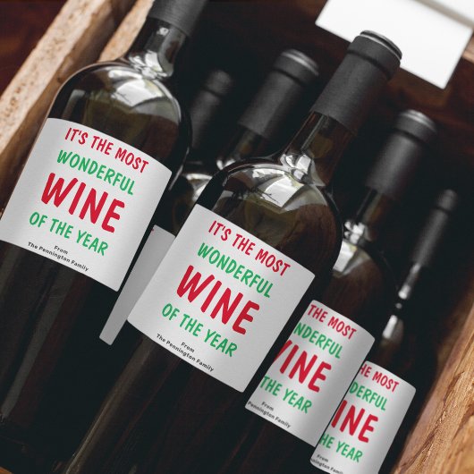 Étiquette Pour Bouteilles De Vin Noël coloré et drôle
