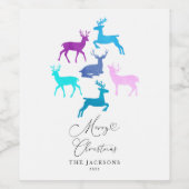 Étiquette Pour Bouteilles De Vin Noël de Candy Pastel Reindeer (Étiquettes simples)