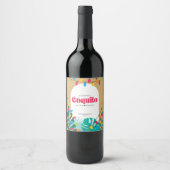 Étiquette Pour Bouteilles De Vin Noël de Coquito tropical (Devant)