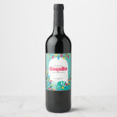 Étiquette Pour Bouteilles De Vin Noël de Coquito tropical (Devant)