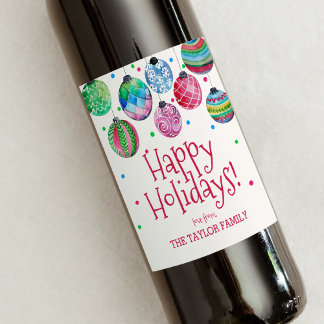 Étiquette Pour Bouteilles De Vin Noël de l'ornement de vacances