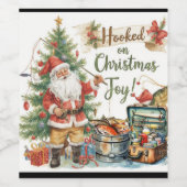 Étiquette Pour Bouteilles De Vin Noël de pêche pour les amateurs de pêche (Étiquettes simples)