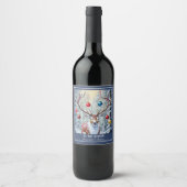 Étiquette Pour Bouteilles De Vin Noël de rennes (Devant)