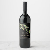 Étiquette Pour Bouteilles De Vin Noël de vacances Holly (Devant)