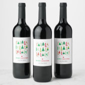 Étiquette Pour Bouteilles De Vin Noël des arbres joyeux (Bouteilles)