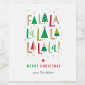 Étiquette Pour Bouteilles De Vin Noël des arbres joyeux (Étiquettes simples)