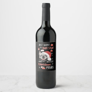 Étiquette Pour Bouteilles De Vin Noël des Bulldog français