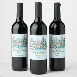 Étiquette Pour Bouteilles De Vin Noël des motoneiges
