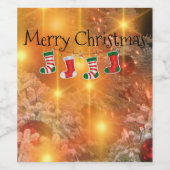 Étiquette Pour Bouteilles De Vin Noël doré (Étiquettes simples)