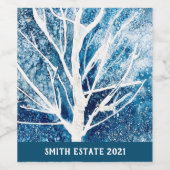 Étiquette Pour Bouteilles De Vin Noël du bouleau blanc d'hiver (Étiquettes simples)