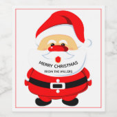 Étiquette Pour Bouteilles De Vin Noël du Père Noël (Étiquettes simples)