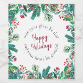 Étiquette Pour Bouteilles De Vin Noël élégant (Étiquettes simples)