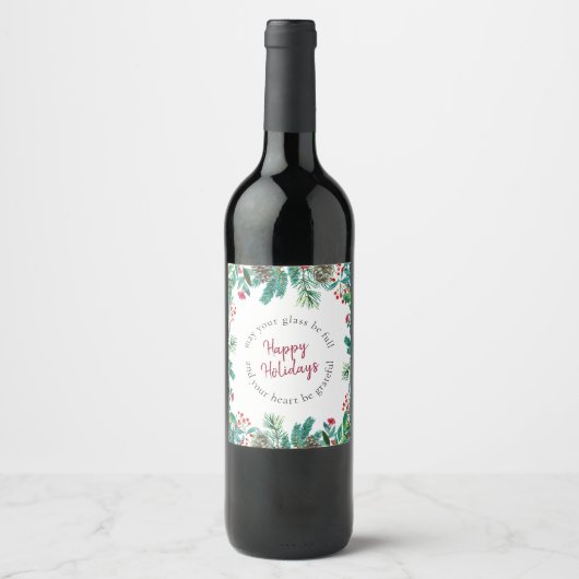 Étiquette Pour Bouteilles De Vin Noël élégant (Devant)