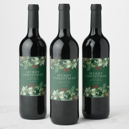 Étiquette Pour Bouteilles De Vin Noël élégant (Bouteilles)