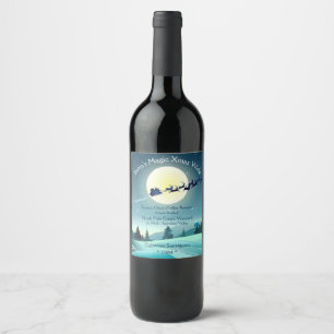 Étiquette Pour Bouteilles De Vin Noël magique de Père Noël