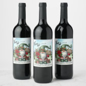 Étiquette Pour Bouteilles De Vin Noël magique Gnome Whimsical mignon (Bouteilles)