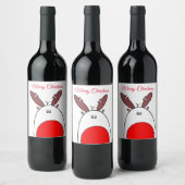 Étiquette Pour Bouteilles De Vin Noël mignon Rudolph le renne du nez rouge (Bouteilles)