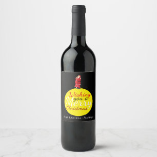 Étiquette Pour Bouteilles De Vin Noël Moon Vous Souhaite Un Joyeux Vin De Noël