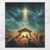 Étiquette Pour Bouteilles De Vin Noël/Nativité/Jésus (Étiquettes simples)