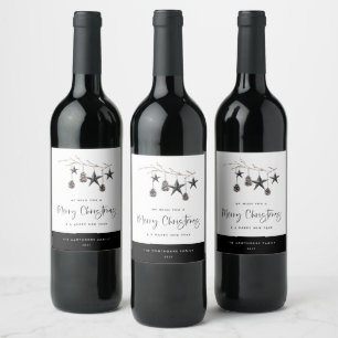 Étiquette Pour Bouteilles De Vin Noël nature cosy