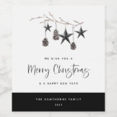 Étiquette Pour Bouteilles De Vin Noël nature cosy (Étiquettes simples)