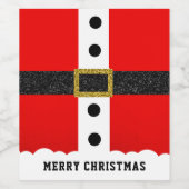 Étiquette Pour Bouteilles De Vin Noël Père Noël Suit Amusant Ceinture de Parties sc (Étiquettes simples)