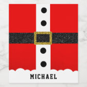 Étiquette Pour Bouteilles De Vin Noël Père Noël Suit Amusant Ceinture de Parties sc (Étiquettes simples)