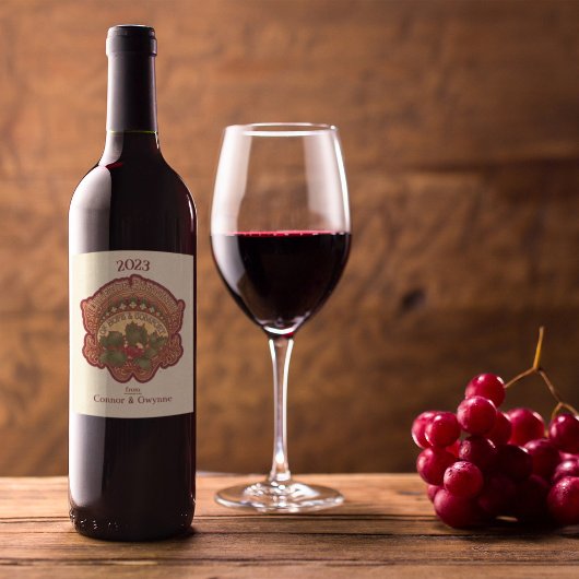 Étiquette Pour Bouteilles De Vin Noël personnalisé et les bénédictions de Yule