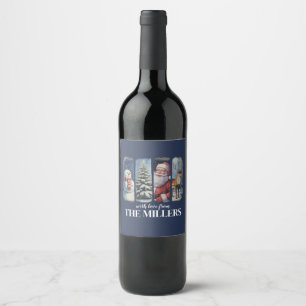 Étiquette Pour Bouteilles De Vin Noël personnalisé Santa Claus vintage bonhomme de