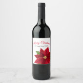 Étiquette Pour Bouteilles De Vin Noël Poinsettia (Devant)