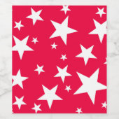 Étiquette Pour Bouteilles De Vin Noël Red White Stars Élégant Modèle (Étiquettes simples)