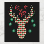 Étiquette Pour Bouteilles De Vin Noël Reindeer Plaid (Étiquettes simples)