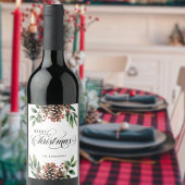 Étiquette Pour Bouteilles De Vin Noël rouge