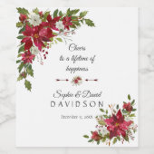 Étiquette Pour Bouteilles De Vin Noël Rouge blanc Mariage (Étiquettes simples)