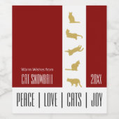 Étiquette Pour Bouteilles De Vin Noël Rouge Blanc Rouge Or (Étiquettes simples)