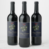 Étiquette Pour Bouteilles De Vin Noël simple de mistletoe marine (Bouteilles)
