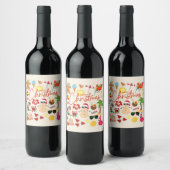 Étiquette Pour Bouteilles De Vin Noël tropical (Bouteilles)
