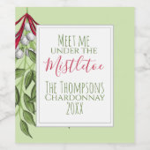 Étiquette Pour Bouteilles De Vin Noël vert d'hiver (Étiquettes simples)