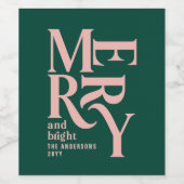 Étiquette Pour Bouteilles De Vin Noel vert simple (Étiquettes simples)