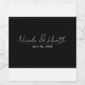 Étiquette Pour Bouteilles De Vin Noir Blanc Or moderne minimal mariage élégant (Étiquettes simples)